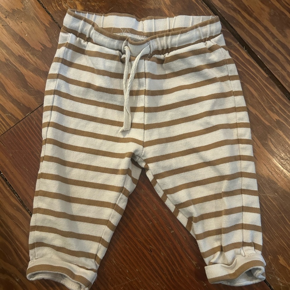 H&M Beige and White Striped Kids pants